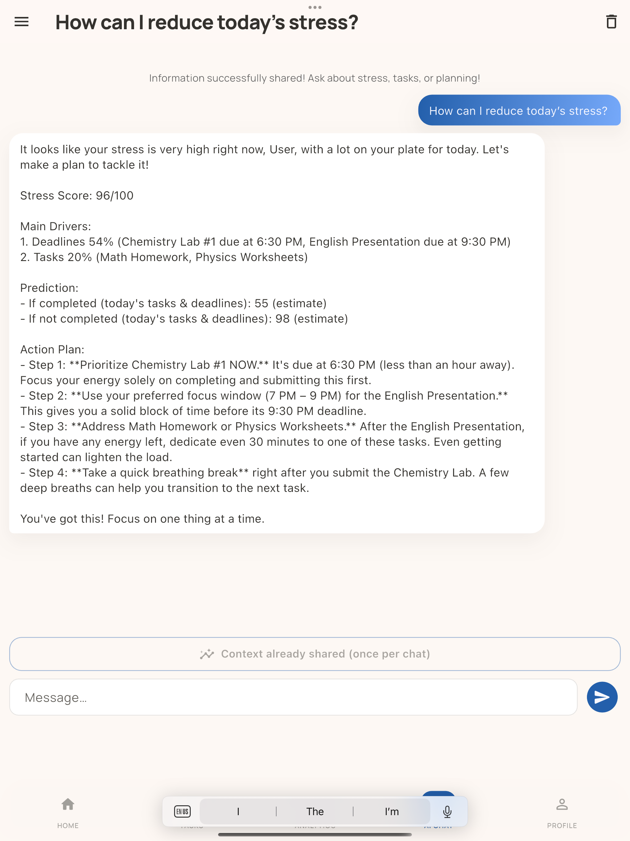 StressTide app preview